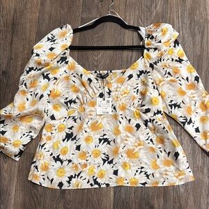 Floral Puff Sleeve Top